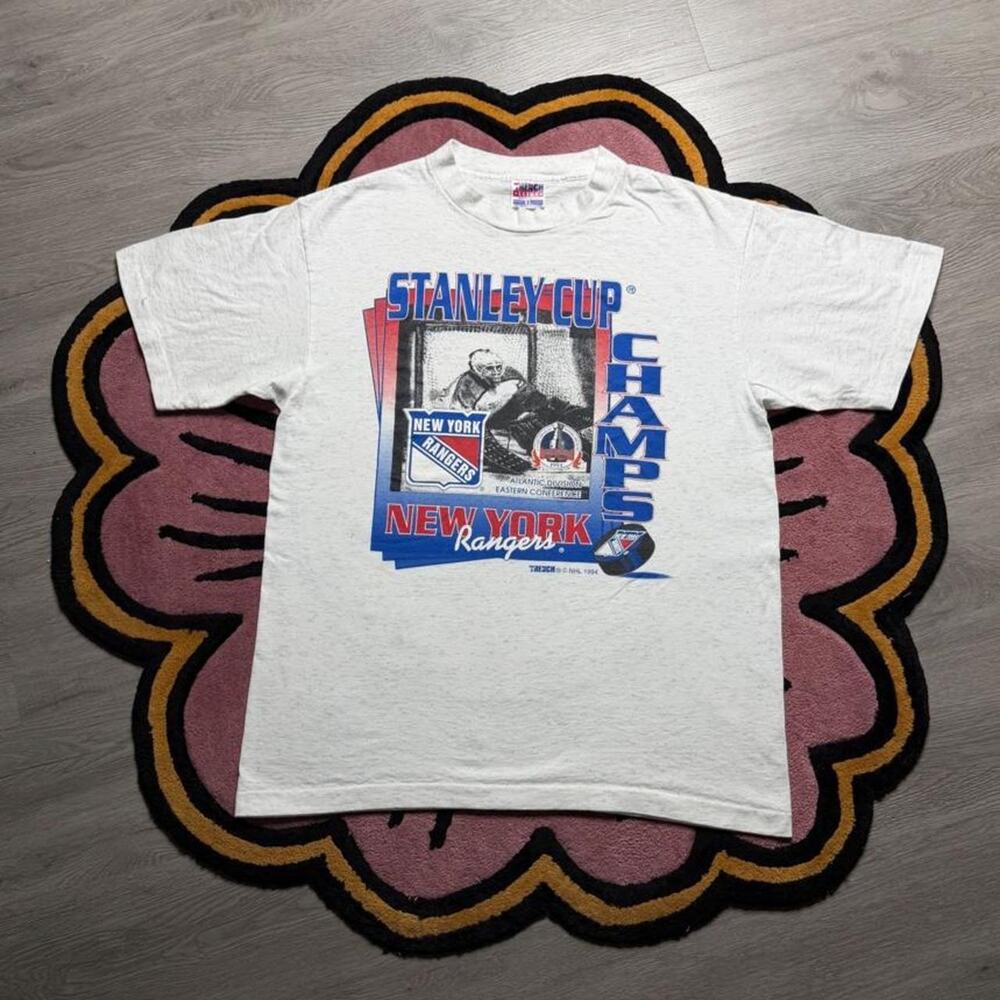 Vintage 90’s New York Rangers Stanley Cup Champions NHL Graphic Logo T-shirt